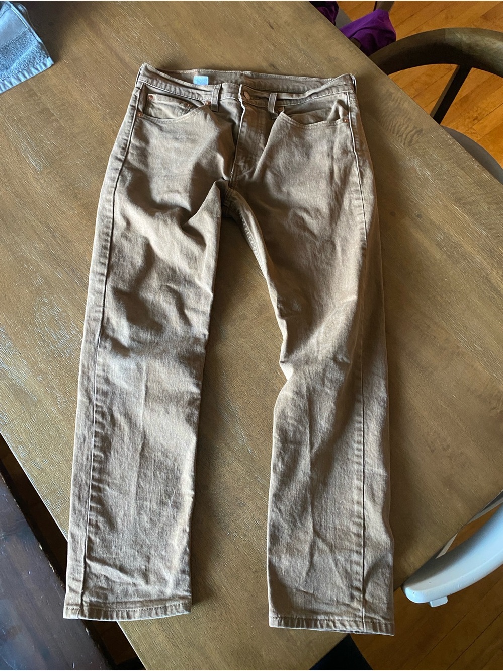Levi's Men's Beige/Tan Straight-Leg Jeans
